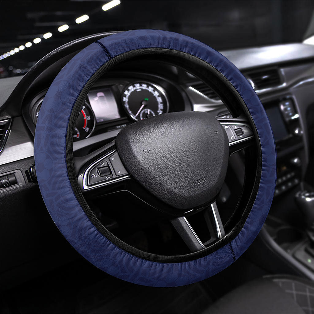 Norway Football Steering Wheel Cover Viking Ship Nordic Patterns