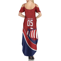 Custom Norway Football Summer Maxi Dress Viking Ship Nordic Patterns