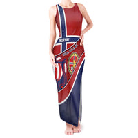 Custom Norway Football Tank Maxi Dress Viking Ship Nordic Patterns