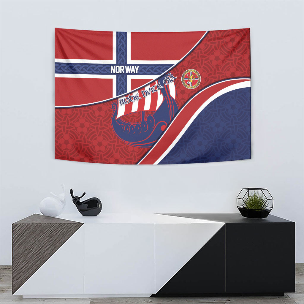Norway Football Tapestry Viking Ship Nordic Patterns