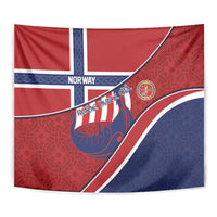 Norway Football Tapestry Viking Ship Nordic Patterns