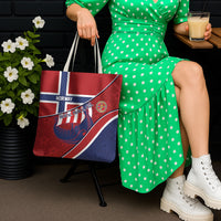 Norway Football Tote Bag Viking Ship Nordic Patterns