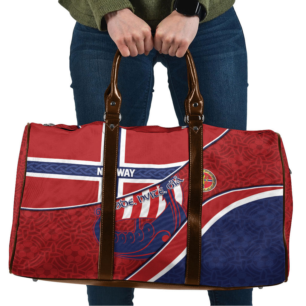 Norway Football Travel Bag Viking Ship Nordic Patterns