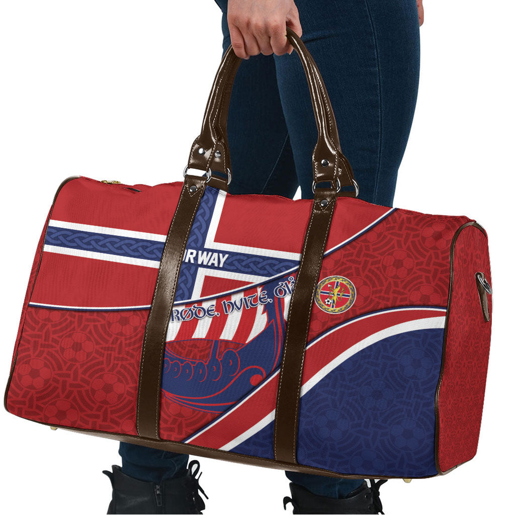 Norway Football Travel Bag Viking Ship Nordic Patterns