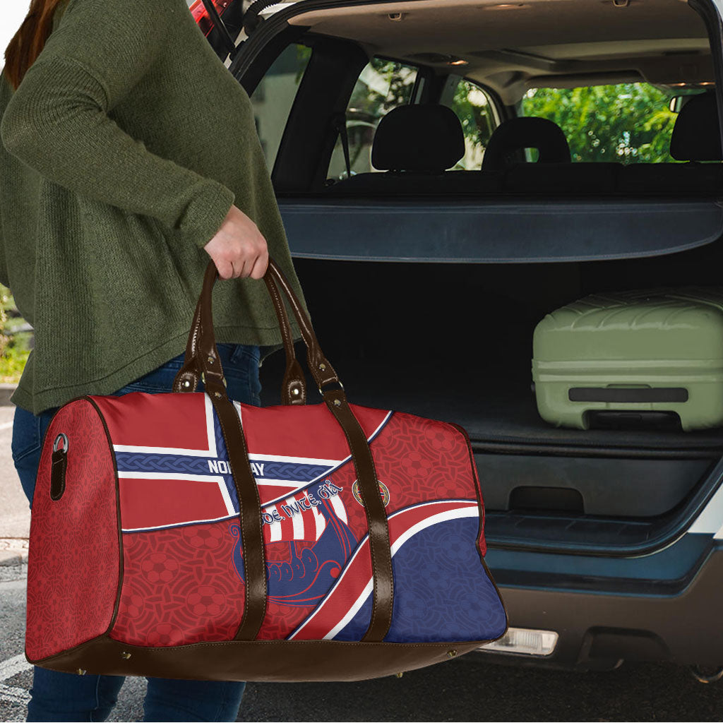 Norway Football Travel Bag Viking Ship Nordic Patterns