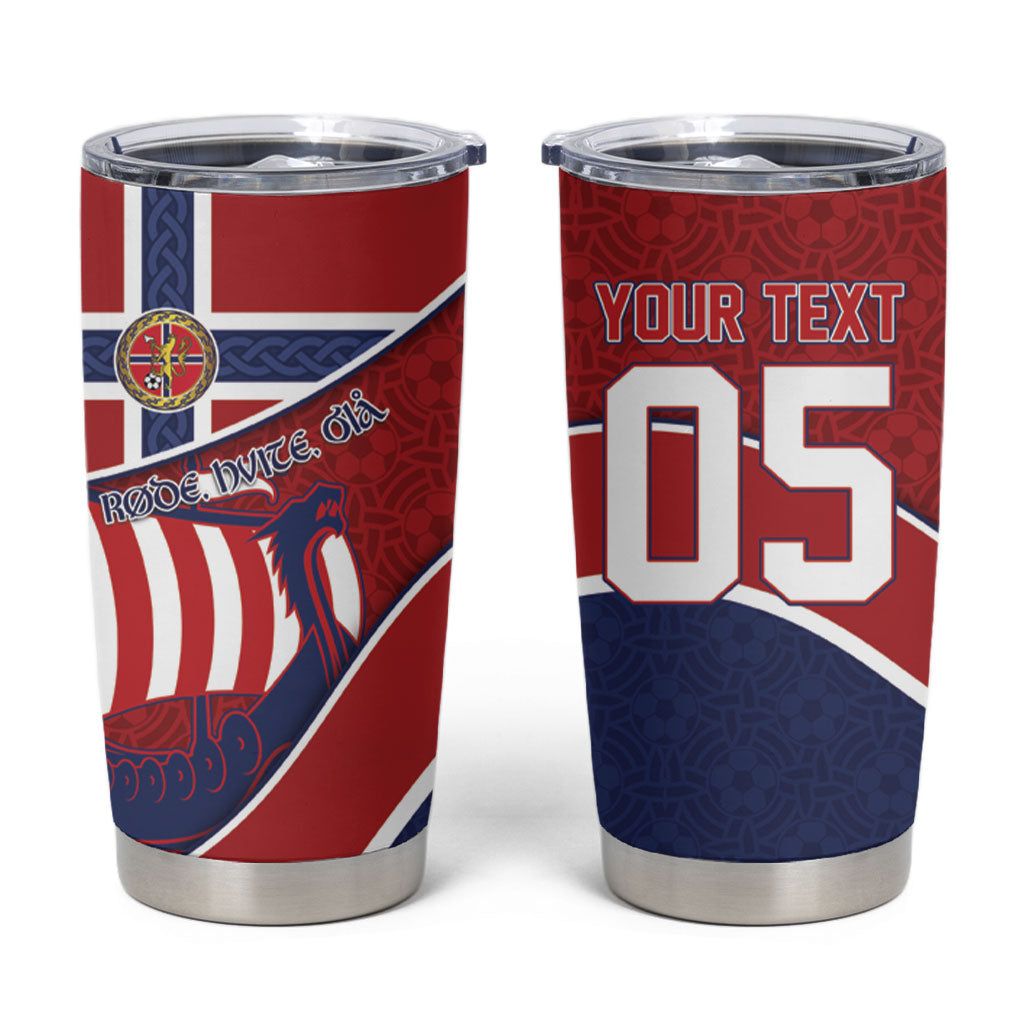 Custom Norway Football Tumbler Cup Viking Ship Nordic Patterns