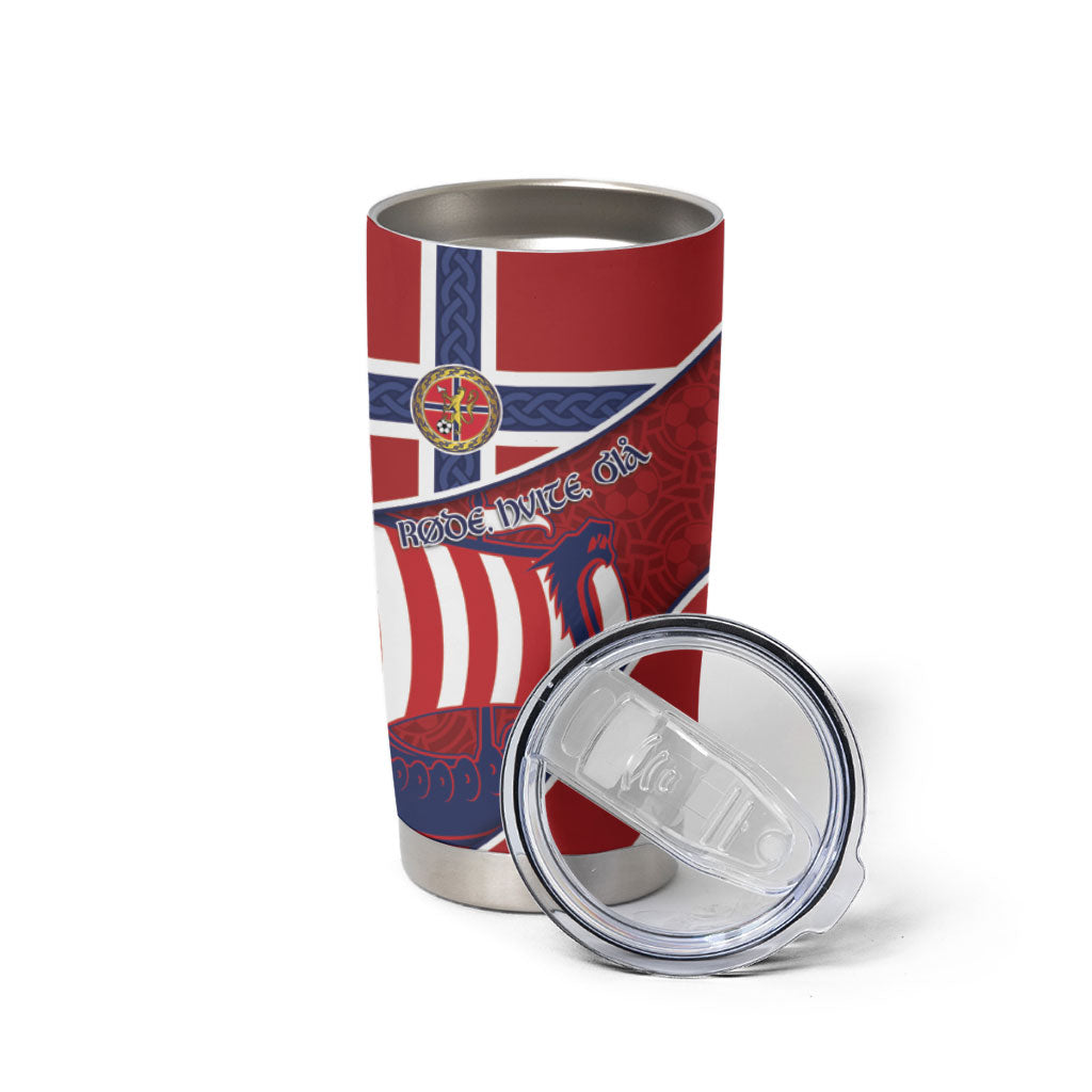 Custom Norway Football Tumbler Cup Viking Ship Nordic Patterns