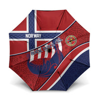 Norway Football Umbrella Viking Ship Nordic Patterns