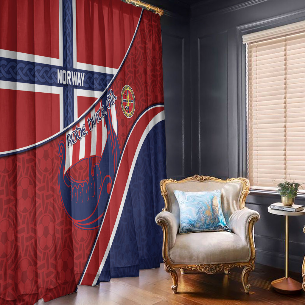 Norway Football Window Curtain Viking Ship Nordic Patterns