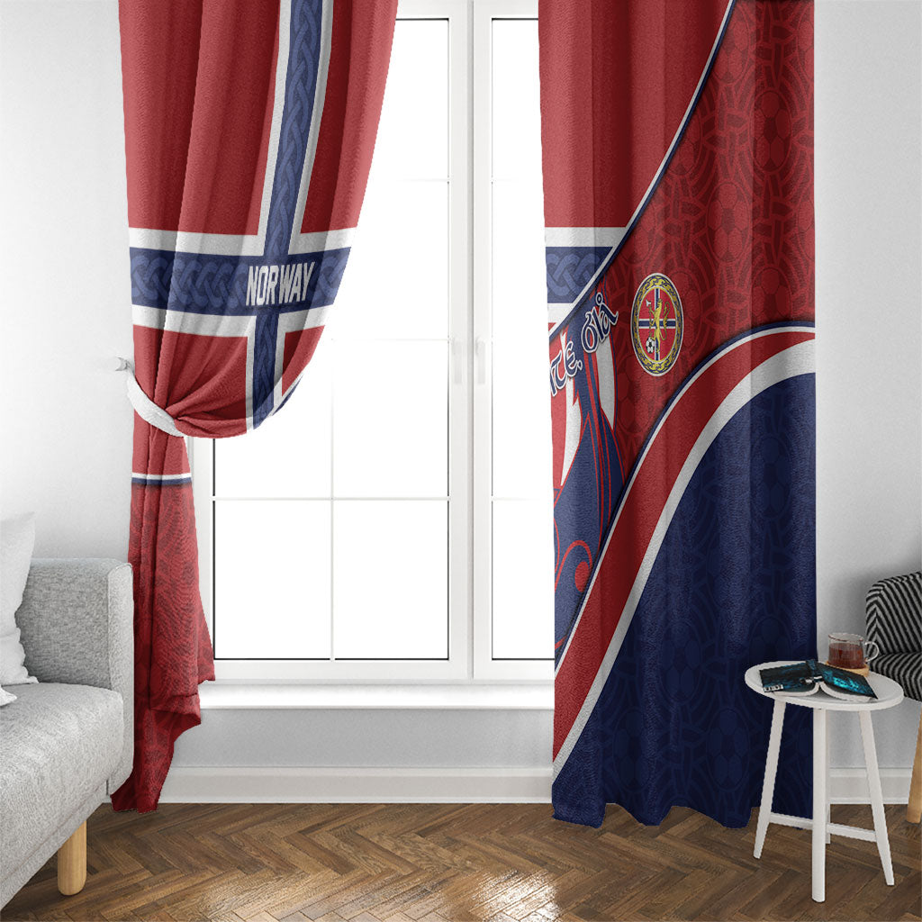 Norway Football Window Curtain Viking Ship Nordic Patterns