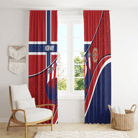 Norway Football Window Curtain Viking Ship Nordic Patterns