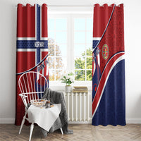 Norway Football Window Curtain Viking Ship Nordic Patterns