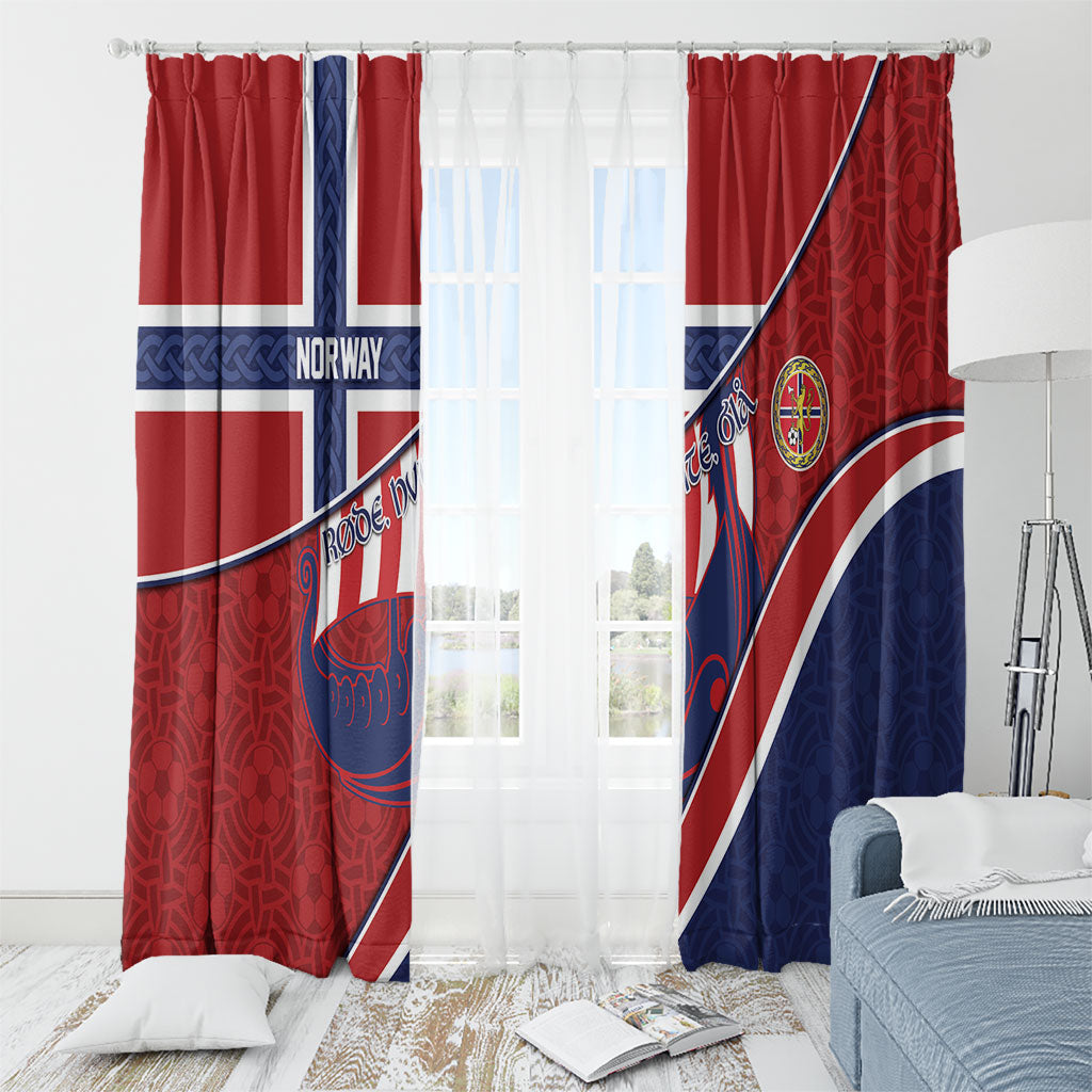 Norway Football Window Curtain Viking Ship Nordic Patterns