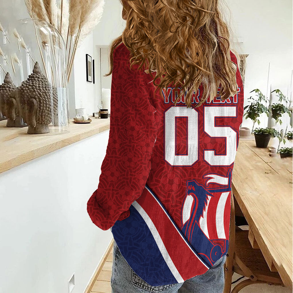 Custom Norway Football Women Casual Shirt Viking Ship Nordic Patterns