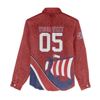 Custom Norway Football Women Casual Shirt Viking Ship Nordic Patterns