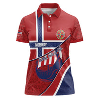 Custom Norway Football Women Polo Shirt Viking Ship Nordic Patterns