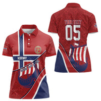 Custom Norway Football Women Polo Shirt Viking Ship Nordic Patterns
