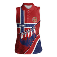 Custom Norway Football Women Sleeveless Polo Shirt Viking Ship Nordic Patterns