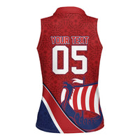 Custom Norway Football Women Sleeveless Polo Shirt Viking Ship Nordic Patterns