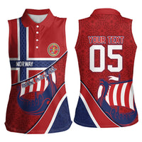 Custom Norway Football Women Sleeveless Polo Shirt Viking Ship Nordic Patterns