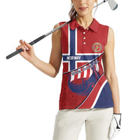 Custom Norway Football Women Sleeveless Polo Shirt Viking Ship Nordic Patterns