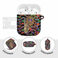 Hippie AirPods Case Hand Gesture V With Peace Symbol - Wonder Print Shop