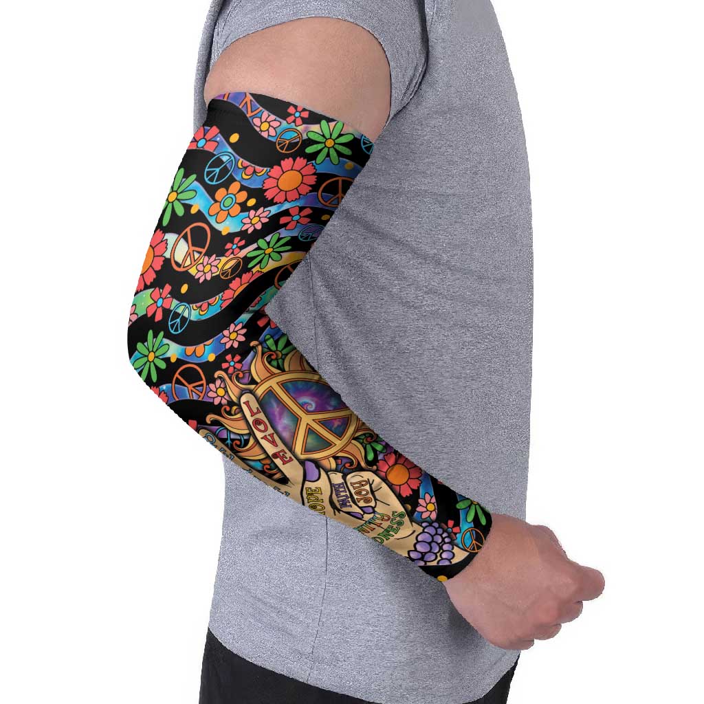 Hippie Arm Sleeves Hand Gesture V With Peace Symbol - Wonder Print Shop