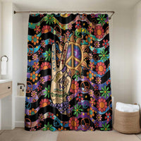 Hippie Bathroom Set Hand Gesture V With Peace Symbol - Wonder Print Shop