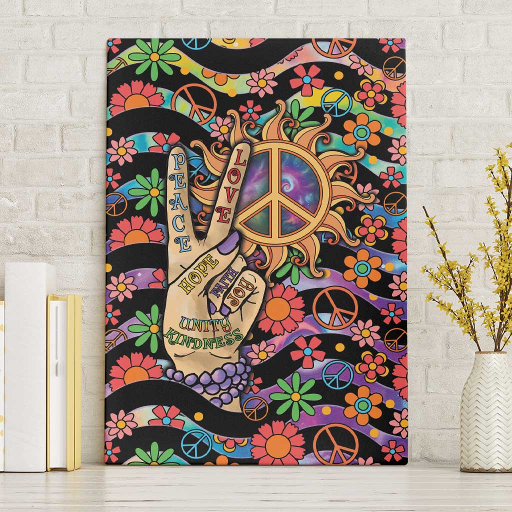 Hippie Canvas Wall Art Hand Gesture V With Peace Symbol - Wonder Print Shop