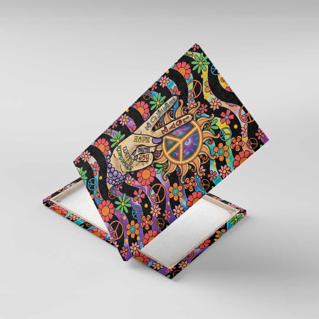 Hippie Canvas Wall Art Hand Gesture V With Peace Symbol - Wonder Print Shop