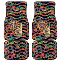 Hippie Car Mats Hand Gesture V With Peace Symbol - Wonder Print Shop