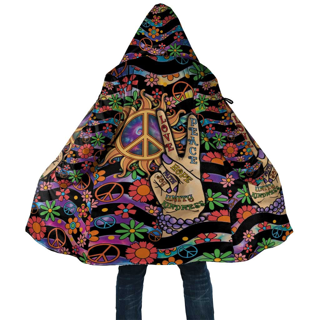 Hippie Cloak Hand Gesture V With Peace Symbol - Wonder Print Shop