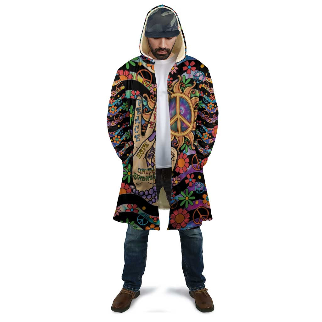 Hippie Cloak Hand Gesture V With Peace Symbol - Wonder Print Shop