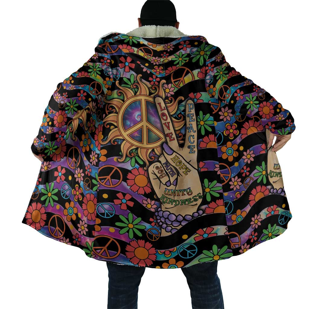 Hippie Cloak Hand Gesture V With Peace Symbol - Wonder Print Shop