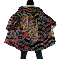 Hippie Cloak Hand Gesture V With Peace Symbol - Wonder Print Shop