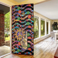 Hippie Door Cover Hand Gesture V With Peace Symbol - Wonder Print Shop