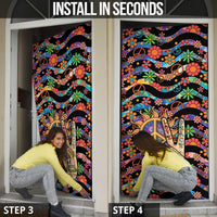 Hippie Door Cover Hand Gesture V With Peace Symbol - Wonder Print Shop