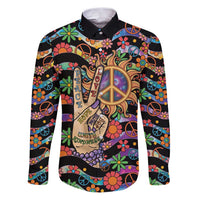 Hippie Family Matching Puletasi and Hawaiian Shirt Hand Gesture V With Peace Symbol - Wonder Print Shop