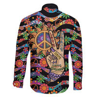 Hippie Family Matching Puletasi and Hawaiian Shirt Hand Gesture V With Peace Symbol - Wonder Print Shop