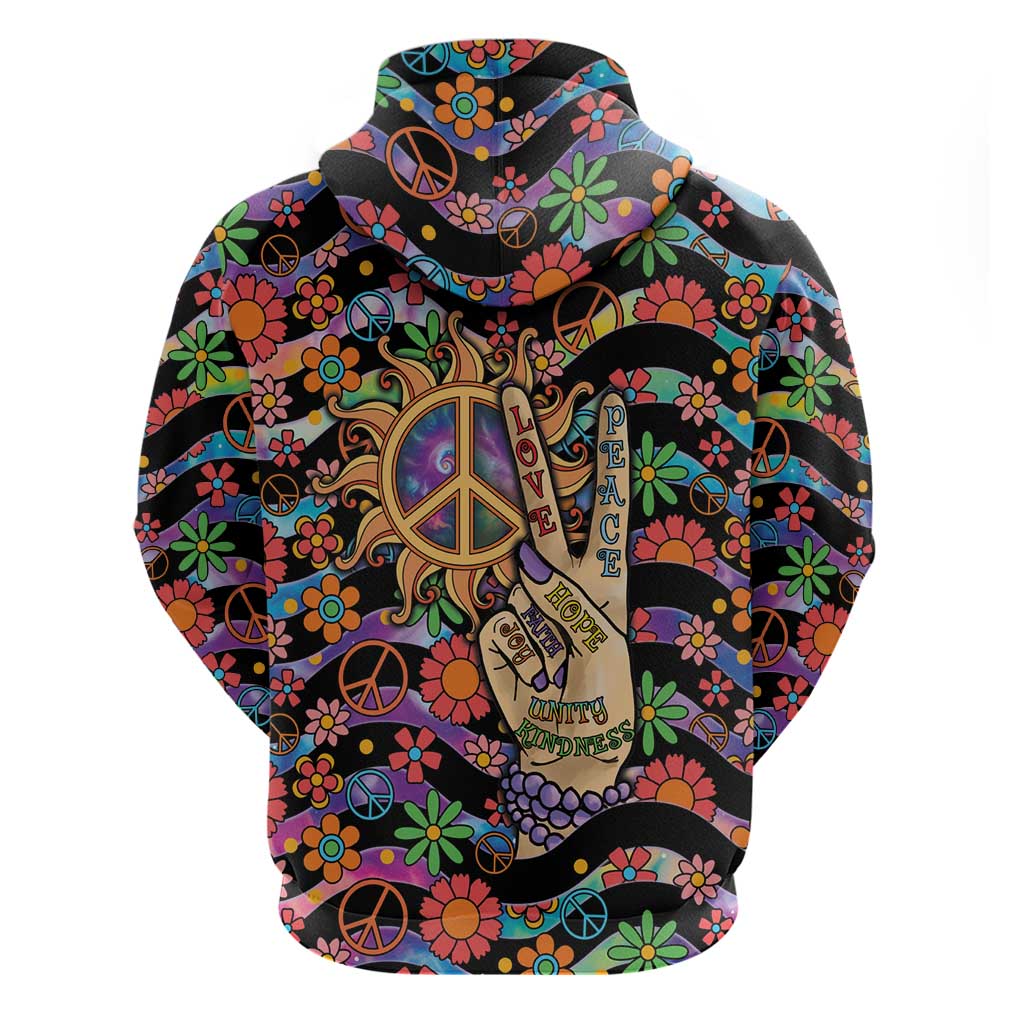 Hippie Hoodie Hand Gesture V With Peace Symbol - Wonder Print Shop