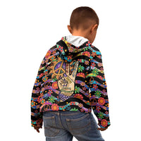 Hippie Kid Hoodie Hand Gesture V With Peace Symbol - Wonder Print Shop