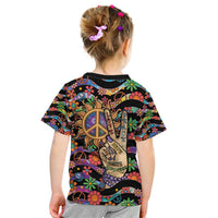 Hippie Kid T Shirt Hand Gesture V With Peace Symbol - Wonder Print Shop