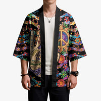 Hippie Kimono Hand Gesture V With Peace Symbol - Wonder Print Shop