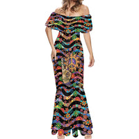 Hippie Mermaid Dress Hand Gesture V With Peace Symbol - Wonder Print Shop