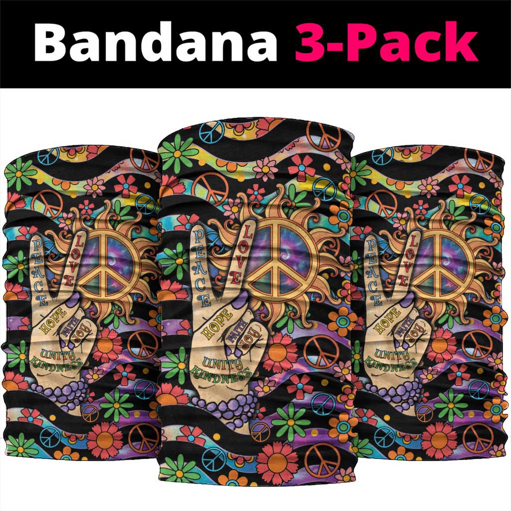 Hippie Neck Gaiter Hand Gesture V With Peace Symbol - Wonder Print Shop