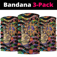 Hippie Neck Gaiter Hand Gesture V With Peace Symbol - Wonder Print Shop