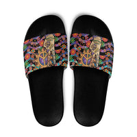 Hippie Slide Sandals Hand Gesture V With Peace Symbol - Wonder Print Shop