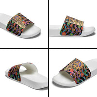 Hippie Slide Sandals Hand Gesture V With Peace Symbol - Wonder Print Shop