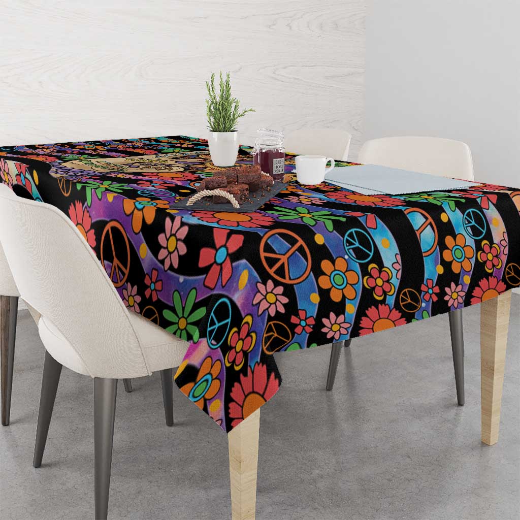 Hippie Tablecloth Hand Gesture V With Peace Symbol - Wonder Print Shop