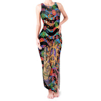 Hippie Tank Maxi Dress Hand Gesture V With Peace Symbol - Wonder Print Shop